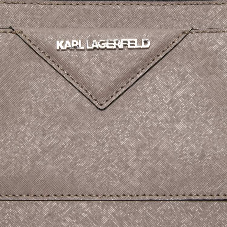 Pre Owned Karl Lagerfeld Taupe Leather K/Klassik Shoulder Bag