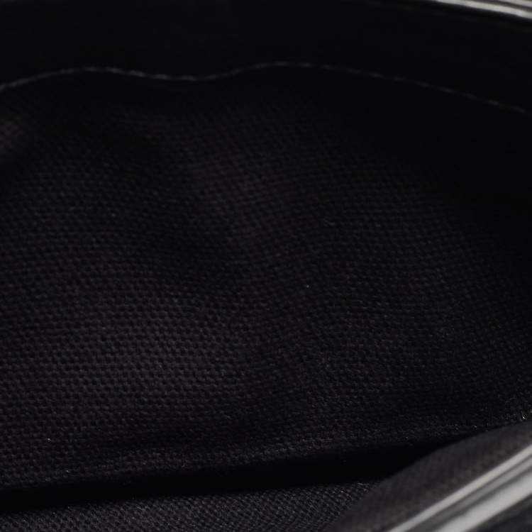 Pre Owned Karl Lagerfeld Black Leather Logo Envelope Flap Shoulder Bag