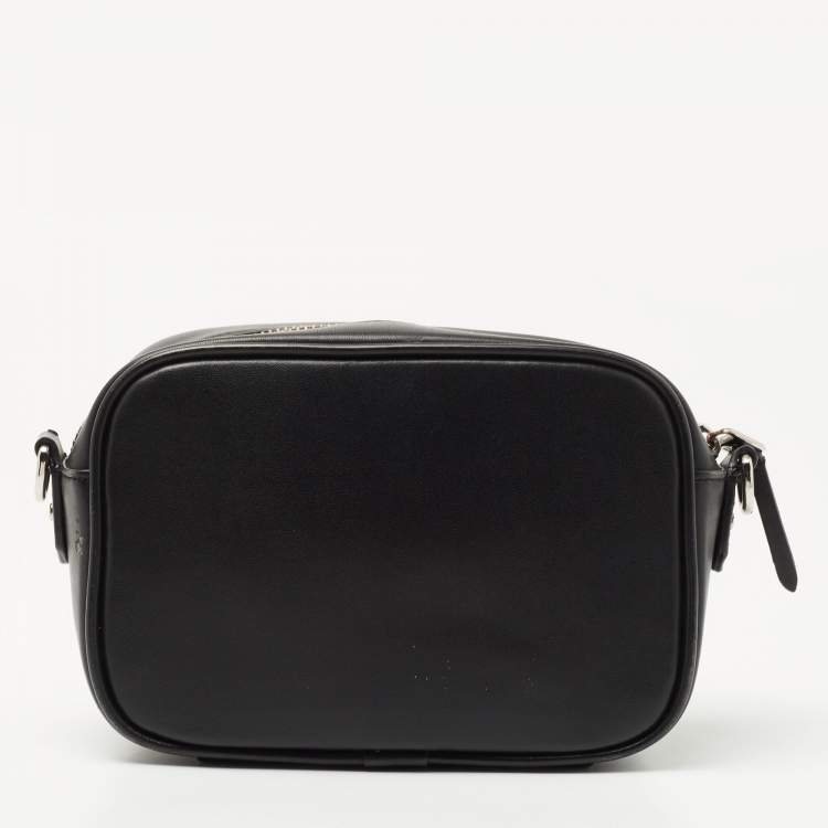 Pre Owned Karl Lagerfeld Black Leather K/Kuilted Camera Bag