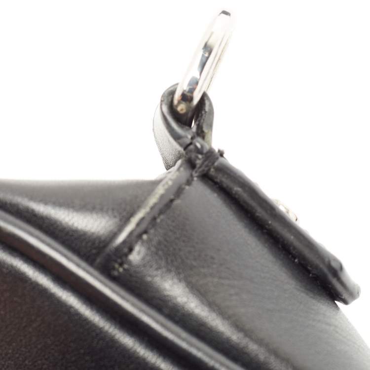 Pre Owned Karl Lagerfeld Black Leather K/Kuilted Camera Bag