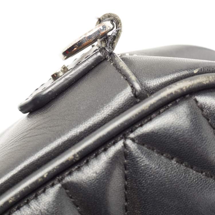 Pre Owned Karl Lagerfeld Black Leather K/Kuilted Camera Bag