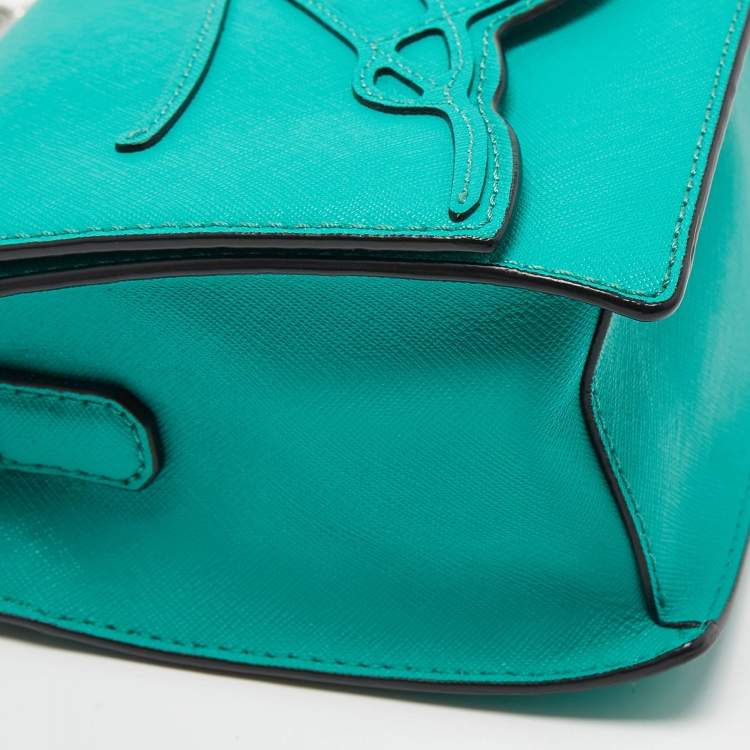Pre Owned Karl Lagerfeld Green Saffiano Leather Medium K/Signature Shoulder Bag