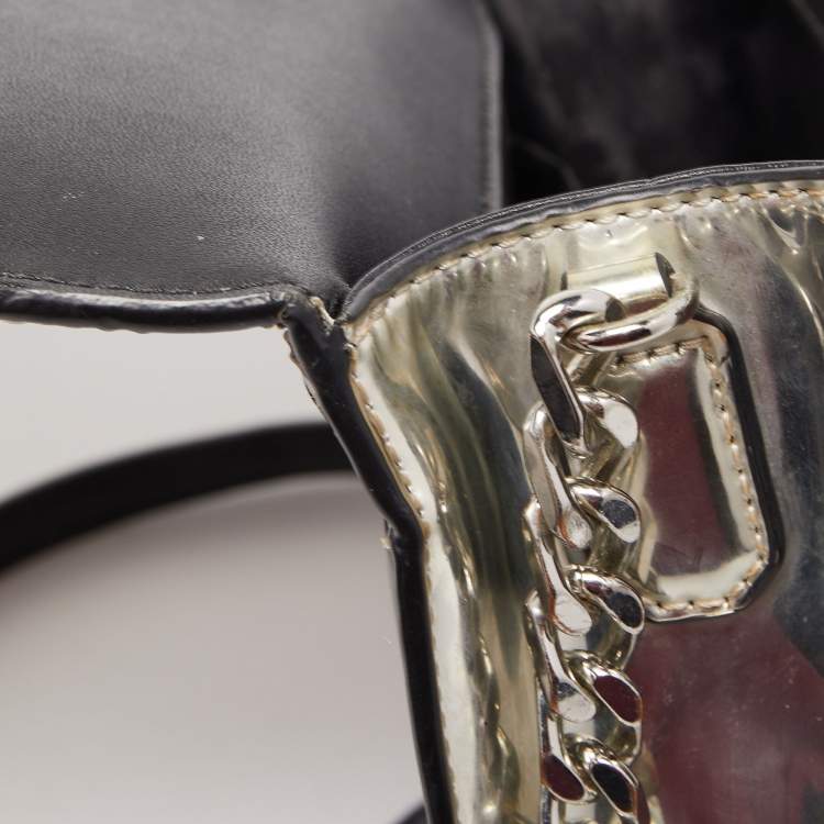 Pre Owned Karl Lagerfeld Metallic Patent and Leather K/IKONIK Shoulder Bag