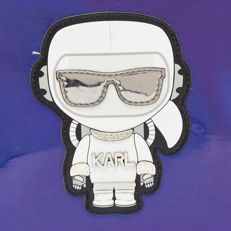 Pre Owned Karl Lagerfeld Indigo PVC K/ikonik Zip Pouch
