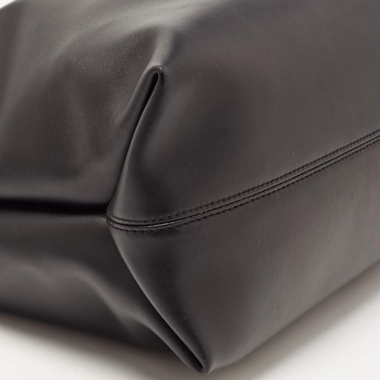 Pre Owned Karl Lagerfeld Black Leather Hobo