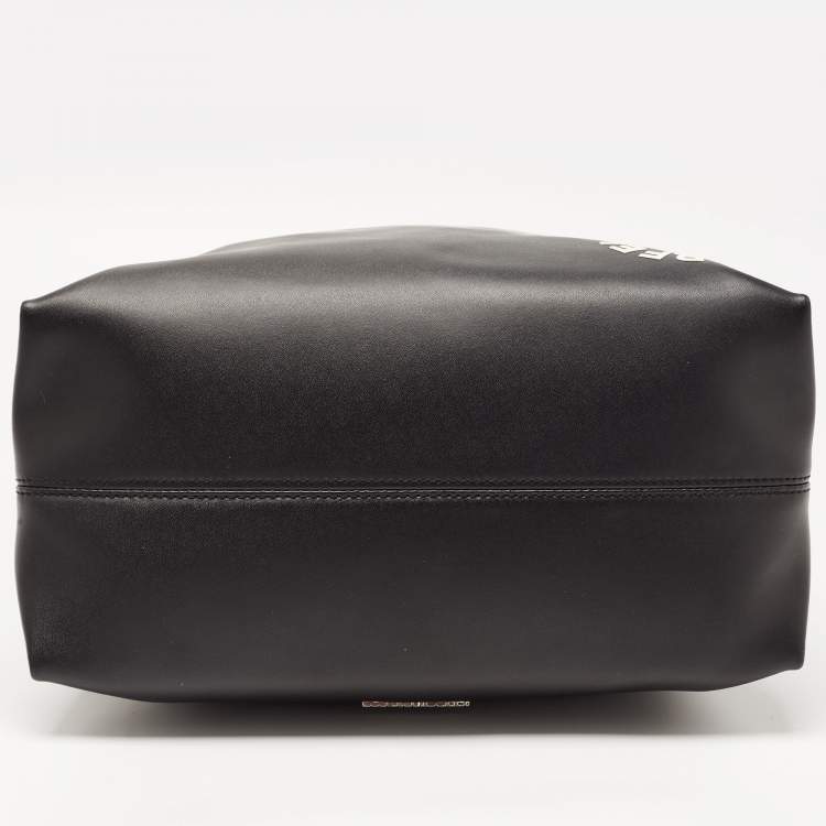 Pre Owned Karl Lagerfeld Black Leather Hobo