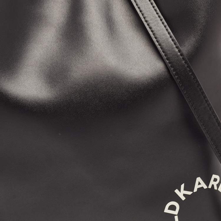 Pre Owned Karl Lagerfeld Black Leather Hobo