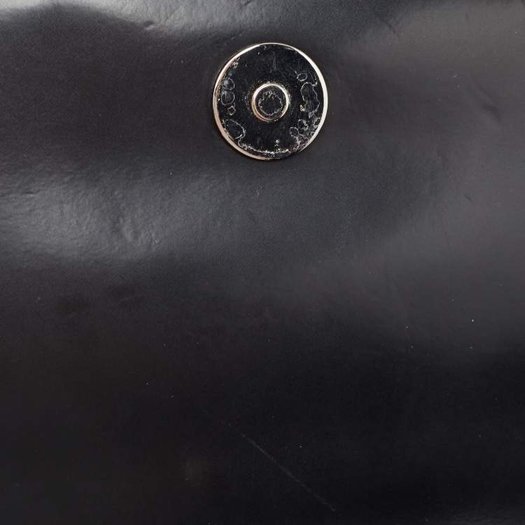 Pre Owned Karl Lagerfeld Black Leather K/Saddle Shoulder Bag