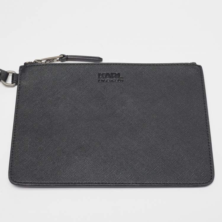 Pre Owned Karl Lagerfeld Black Coated Canvas Maybelle Tote