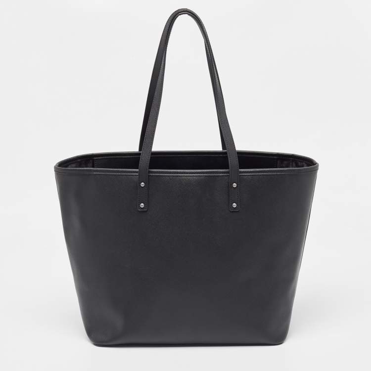 Pre Owned Karl Lagerfeld Black Coated Canvas Maybelle Tote