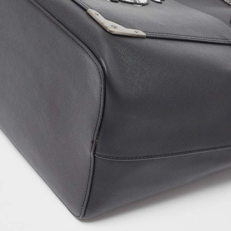 Pre Owned Karl Lagerfeld Black Coated Canvas Maybelle Tote