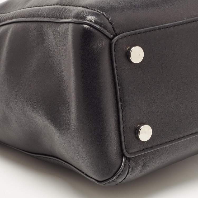 Pre Owned Karl Lagerfeld Black Leather Tote