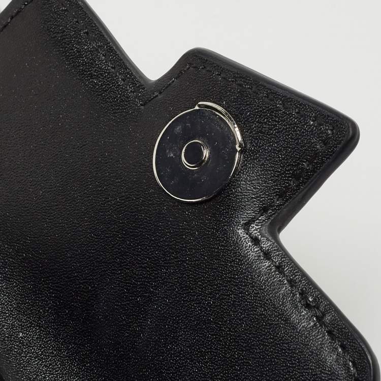 Pre Owned Karl Lagerfeld Multicolor Leather K/Saddle Chain Coin Purse