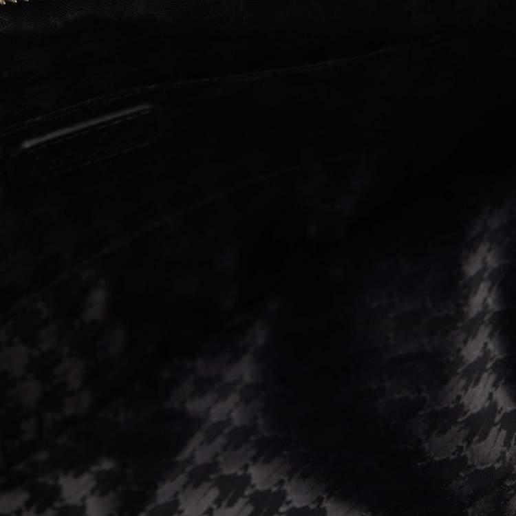 مملوكة مسبقًا Karl Lagerfeld Black/White Leather K/Ikonik Zip Pouch