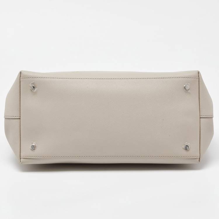 Pre Owned Karl Lagerfeld Grey Textured Leather Tote