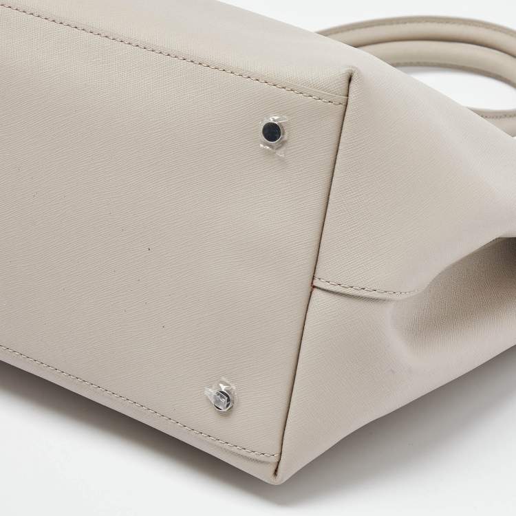 Pre Owned Karl Lagerfeld Grey Textured Leather Tote