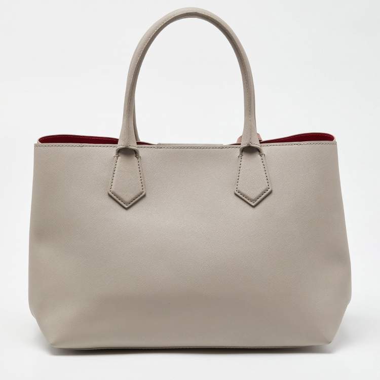 Pre Owned Karl Lagerfeld Grey Textured Leather Tote