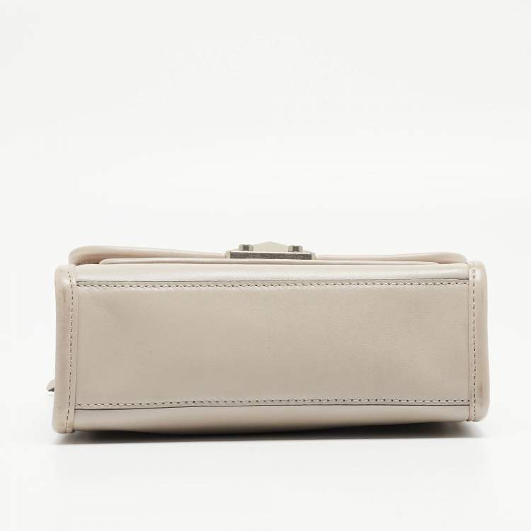 Pre Owned Karl Lagerfeld Beige Quilted Studded Leather Shoulder Bag