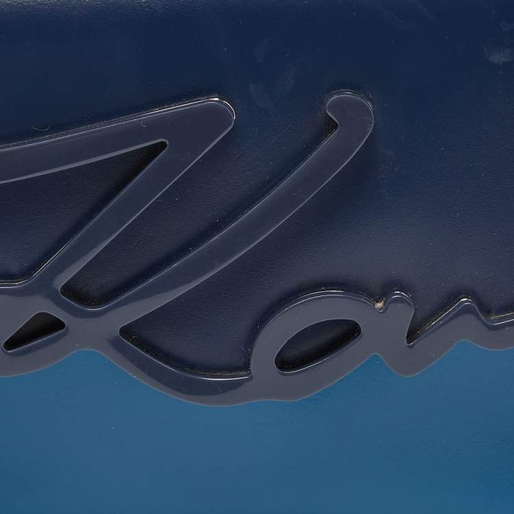 Pre Owned Karl Lagerfeld Two Tone Blue Leather K/IKONIK Shoulder Bag