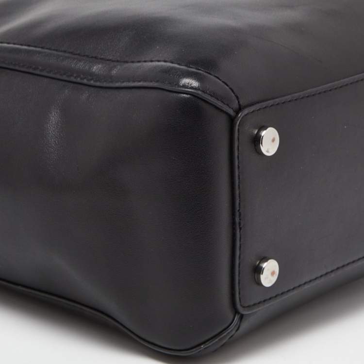 Pre Owned Karl Lagerfeld Black Leather Tote