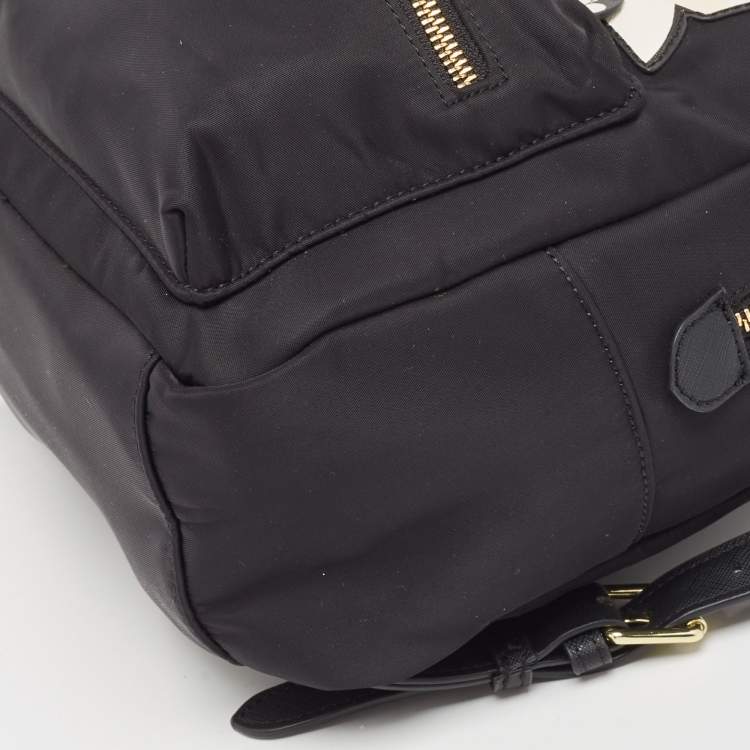 Pre Owned Karl Lagerfeld Black Nylon and Leather Amour Backpack