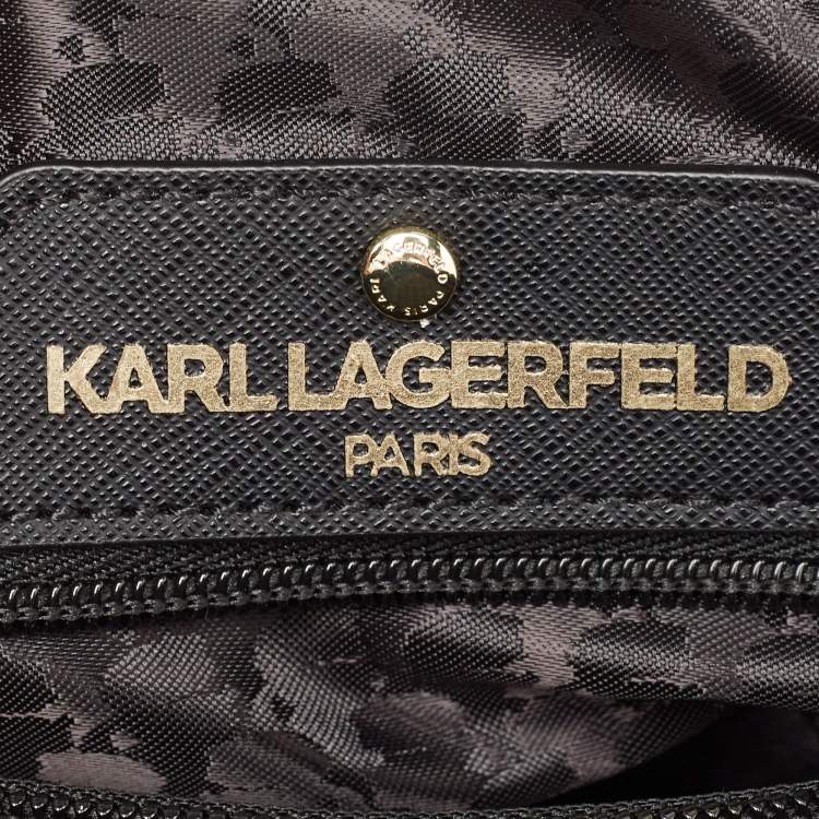 Pre Owned Karl Lagerfeld Black Nylon and Leather Amour Backpack