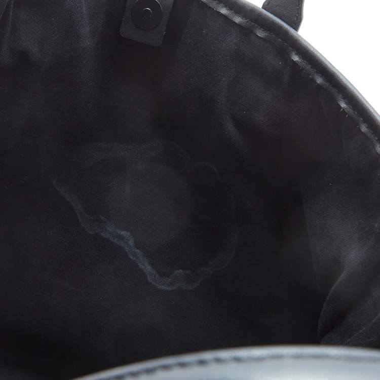 Pre Owned Karl Lagerfeld Black/Grey Jacquard Canvas and Leather K/Monogram Tote