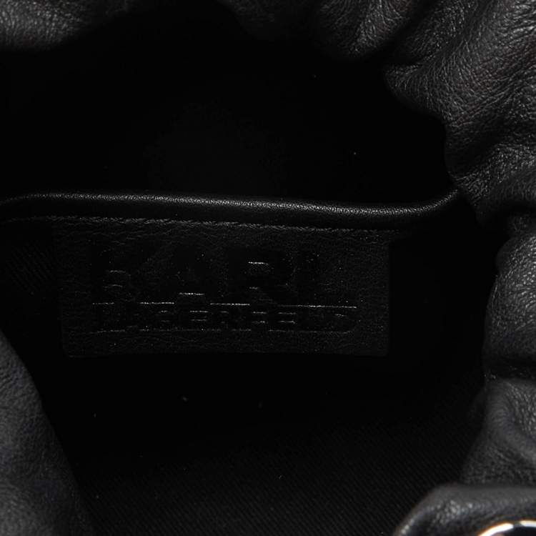 Pre Owned Karl Lagerfeld Black K/Charms Leather Bucket Bag