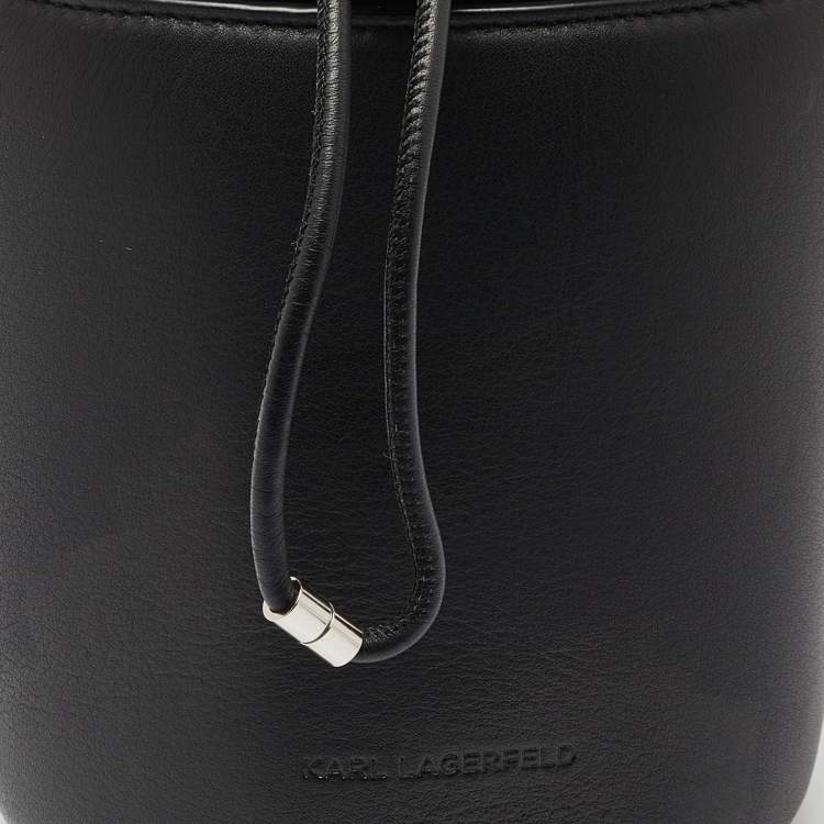 Pre Owned Karl Lagerfeld Black K/Charms Leather Bucket Bag