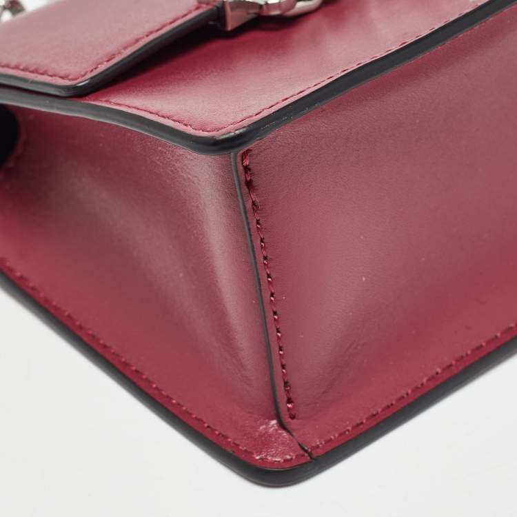 Pre Owned Karl Lagerfeld Burgundy Leather K/Karl Seven Top Handle Bag