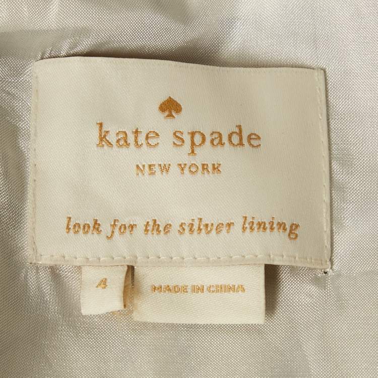 Pre Owned Kate Spade Blue Leopard Print Crepe Fit and Flare Dress S