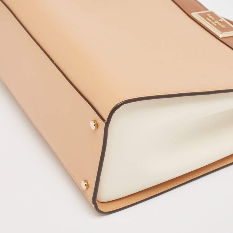 مملوكة مسبقًا Kate Spade Brown/Beige Leather Reegan Colorblock Tote