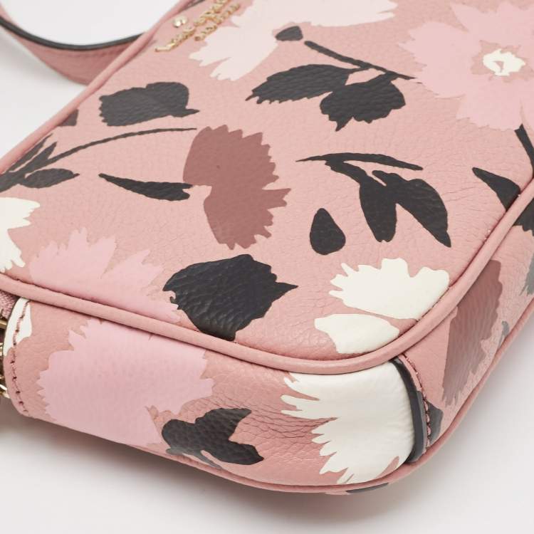 Pre Owned Kate Spade Old Rose Leather Briar Lane Gala Floral Kendall Crossbody Bag
