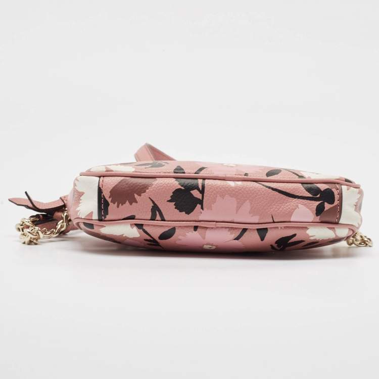Pre Owned Kate Spade Old Rose Leather Briar Lane Gala Floral Kendall Crossbody Bag