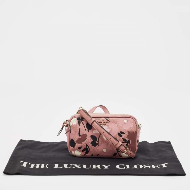 Pre Owned Kate Spade Old Rose Leather Briar Lane Gala Floral Kendall Crossbody Bag