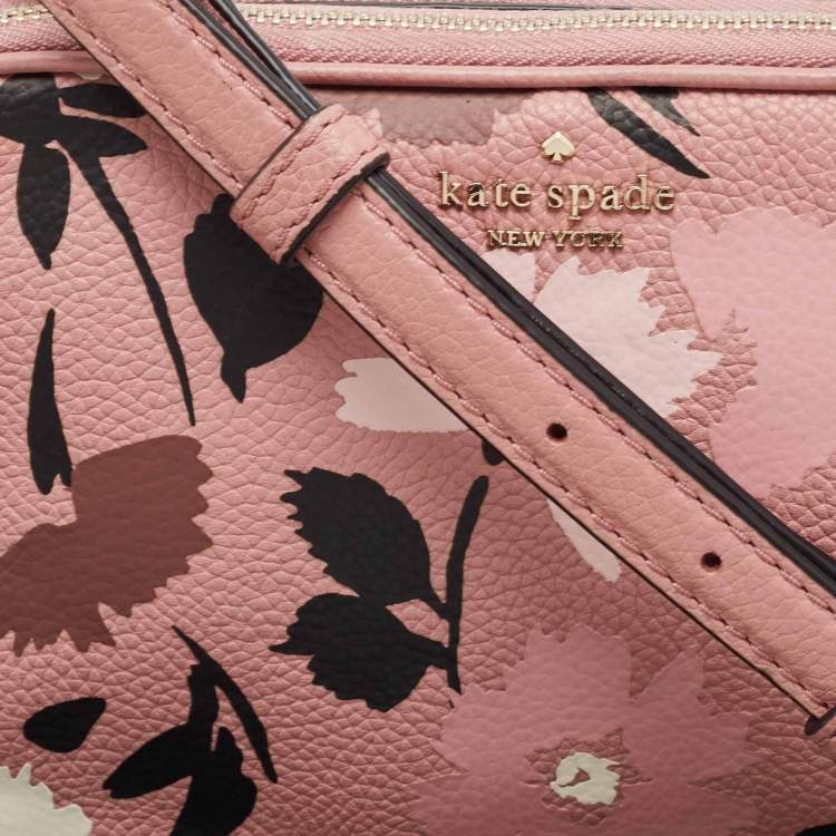 Pre Owned Kate Spade Old Rose Leather Briar Lane Gala Floral Kendall Crossbody Bag