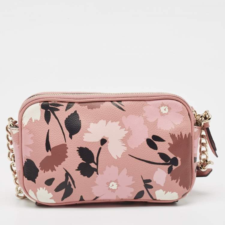 Pre Owned Kate Spade Old Rose Leather Briar Lane Gala Floral Kendall Crossbody Bag
