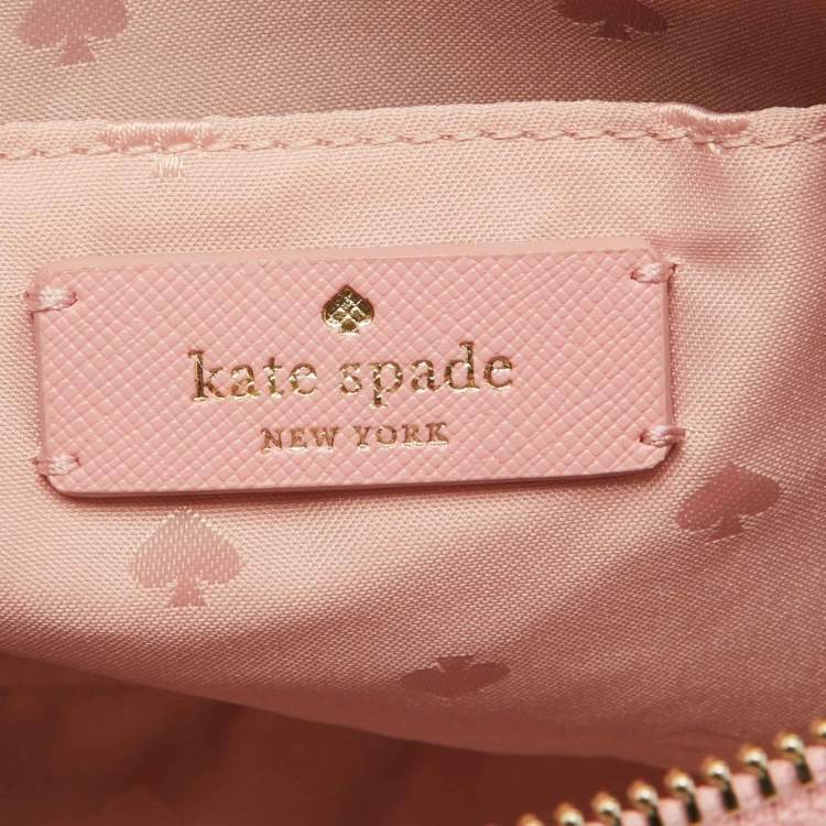 Pre Owned Kate Spade Pink Glitter and Leather Ramey Greta Court Crossbody Bag