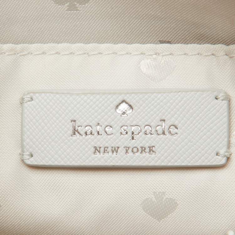 Pre Owned Kate Spade Grey Glitter and Leather Ramey Greta Court Crossbody Bag