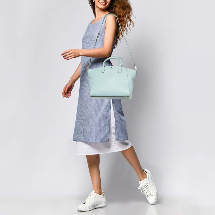 Pre Owned Kate Spade Light Blue Leather Medium Parker Satchel