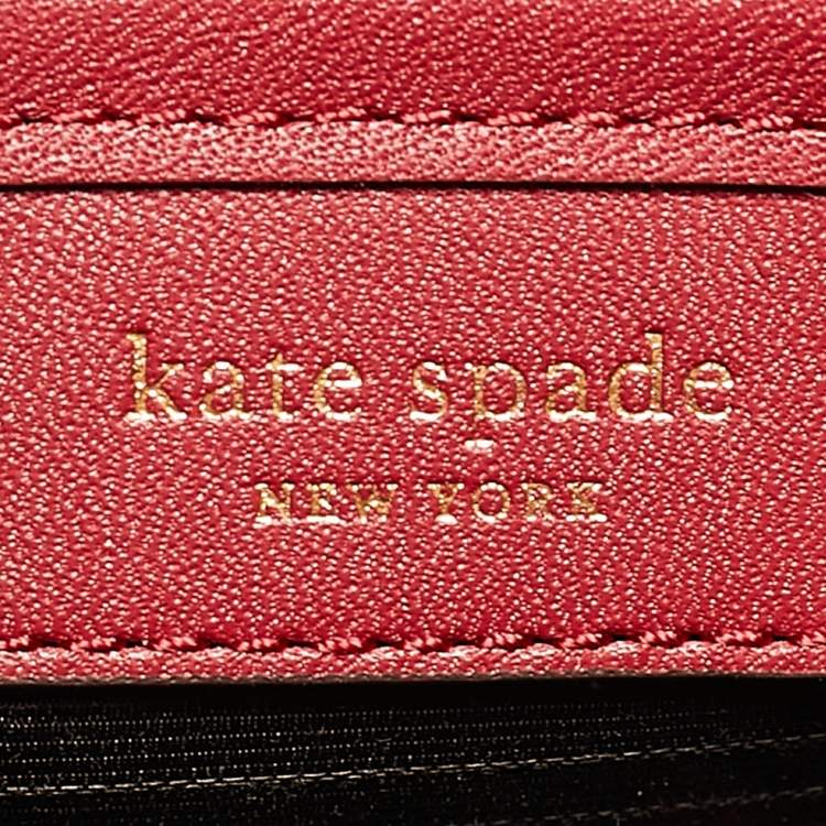 Pre Owned Kate Spade Red Leather and Shearling Manhattan Cable Tote