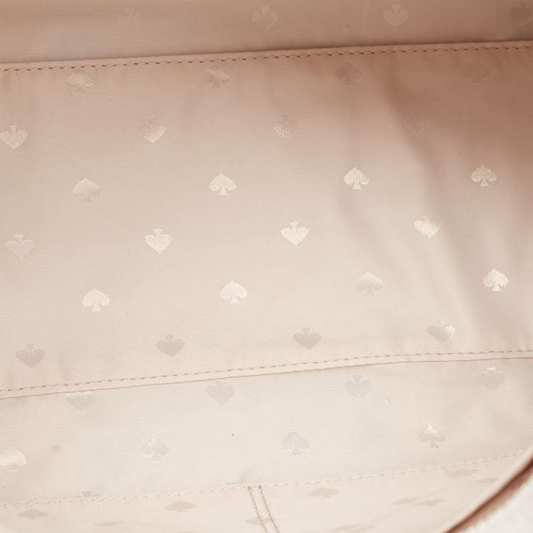 Pre Owned Kate Spade White Perforated Leather Rowe Tote