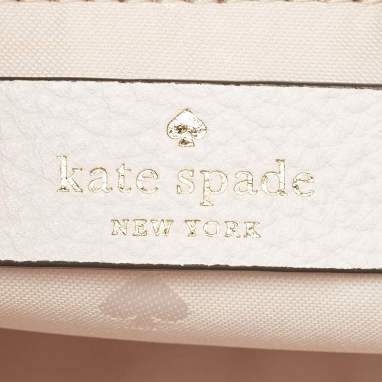 Pre Owned Kate Spade White Perforated Leather Rowe Tote