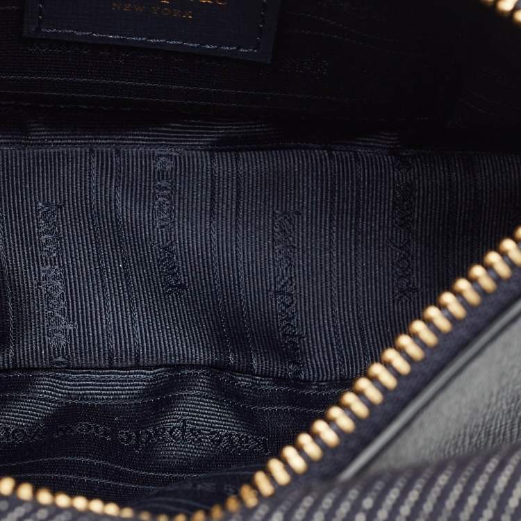 Pre Owned Kate Spade Navy Blue Denim and Saffiano Leather Double Up Crossbody Bag