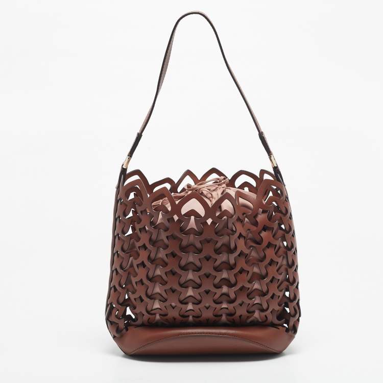 Pre Owned Kate Spade Brown Leather Medium Dorie Bucket Bag
