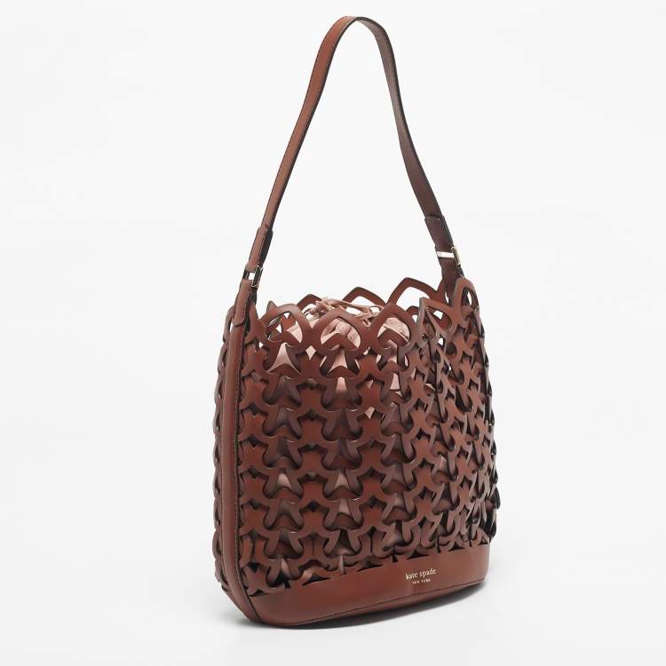 Pre Owned Kate Spade Brown Leather Medium Dorie Bucket Bag