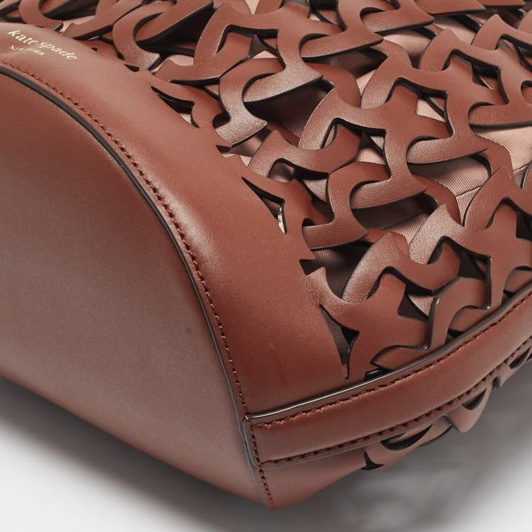 Pre Owned Kate Spade Brown Leather Medium Dorie Bucket Bag
