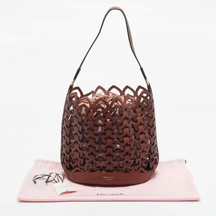 Pre Owned Kate Spade Brown Leather Medium Dorie Bucket Bag