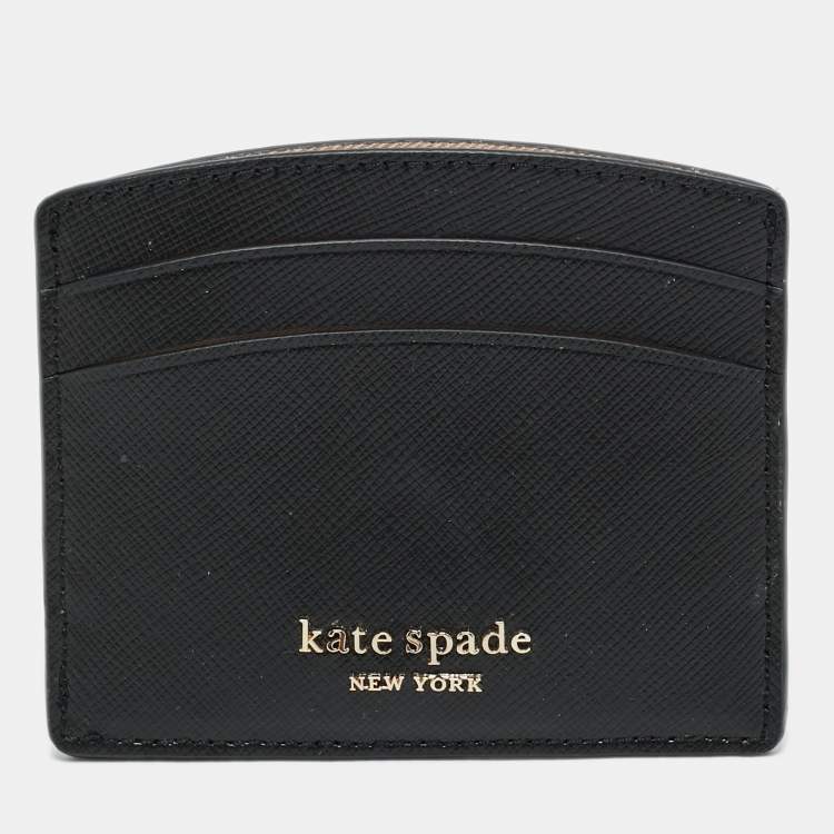 Pre Owned Kate Spade Black Saffiano Leather Card Holder