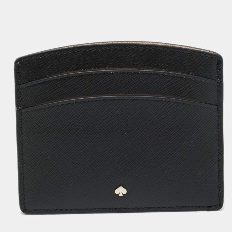 Pre Owned Kate Spade Black Saffiano Leather Card Holder
